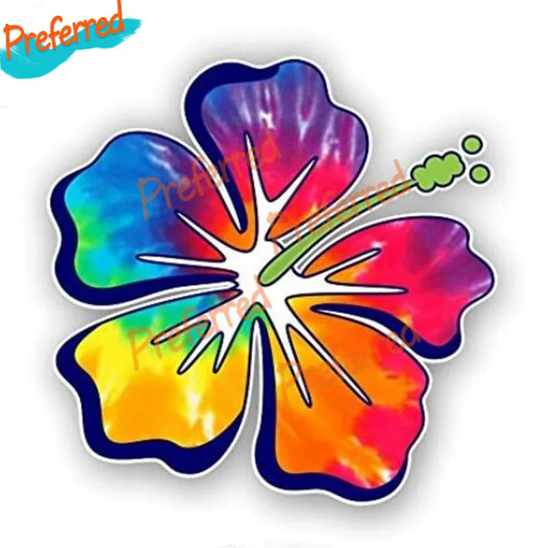 

High Quality Hibiscus Flower Hawaii Funny Decal Motocross Racing Laptop Helmet Trunk Wall Vinyl Car Sticker Die Cutting