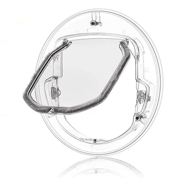 

Pet Dog Door Round Transparent Household Cat Gate Lockable Security Pet Entrance Glass Window Puppy Hole Door for Pet