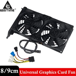 Double refroidisseur VGA universel, 9CM 8CM, châssis silencieux, support PCI pour carte graphique, refroidissement, Triple ventilateur, Partner 90mm 80MM 