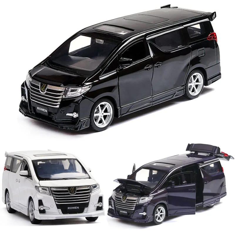 1:32 Toyota MPV модель автомобиля сплав оттягивает назад автомобиль 4 открыть дверь