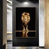 Lion in the Dark Oil Painting Canvas Wall Art Animals Posters And Prints Lions Decorative Pictures Living Room Wall Decor Mural 1