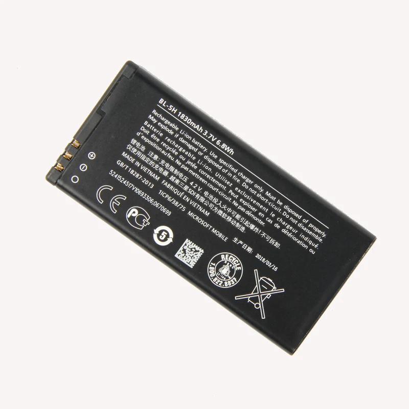 

Original BL-5H phone battery for Nokia Lumia 630 38 635 636 Lumia630 RM-977 RM-978 RM-977 1830mAh