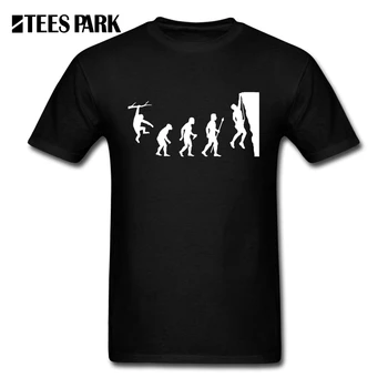 

Tee Shirts Men Funny Rock Climb Evolution Climb Short Sleeve Cotton Man Round Neck Tees New Color Men's T Shirt Slogans