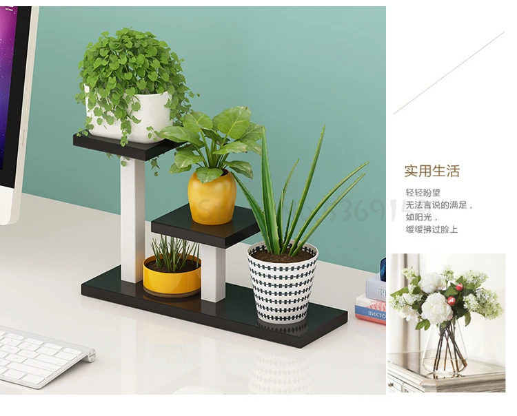 Iron Meat Flower Airs Balcony Shelf Indoor Office Desktop Mini Multi-storey Botany Small Flower Rack