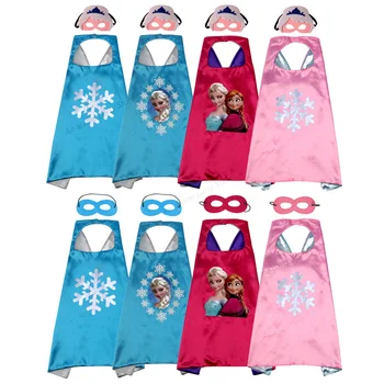 

A Set of Frozen Cloak Children Cartoon 70x70cm Disney Cloak Mask Halloween Cosplay Masquerade Birthday Party Decoration Supplies
