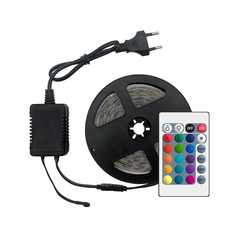 SMD RGB Светодиодная лента светильник 5050 2835 10 м 5 м светодиодный светильник rgb светодиодный s Лента Диодная лента гибкий контроллер DC 12 В адаптер Комплект