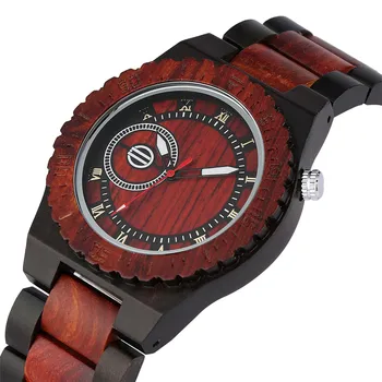 

Full Wooden Watch Quartz Men's Watches Natural Wood Bangle Watchband Folding Clasp Mens Watch Hot Fashion Male Wood Watches