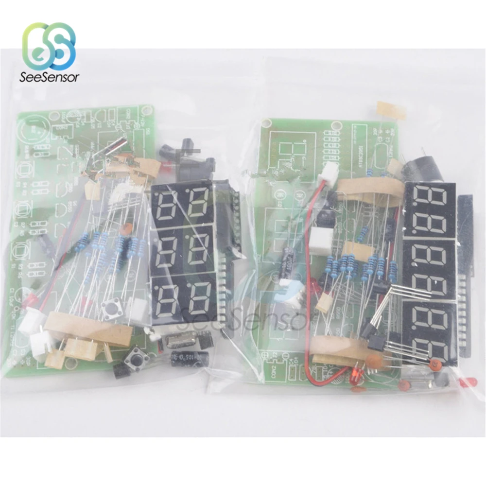 Digital Clock Kits DIY Kits C51 Electronic Clock Digital Tube LED Display Suite Electronic Module Parts and Components DC 7-12V