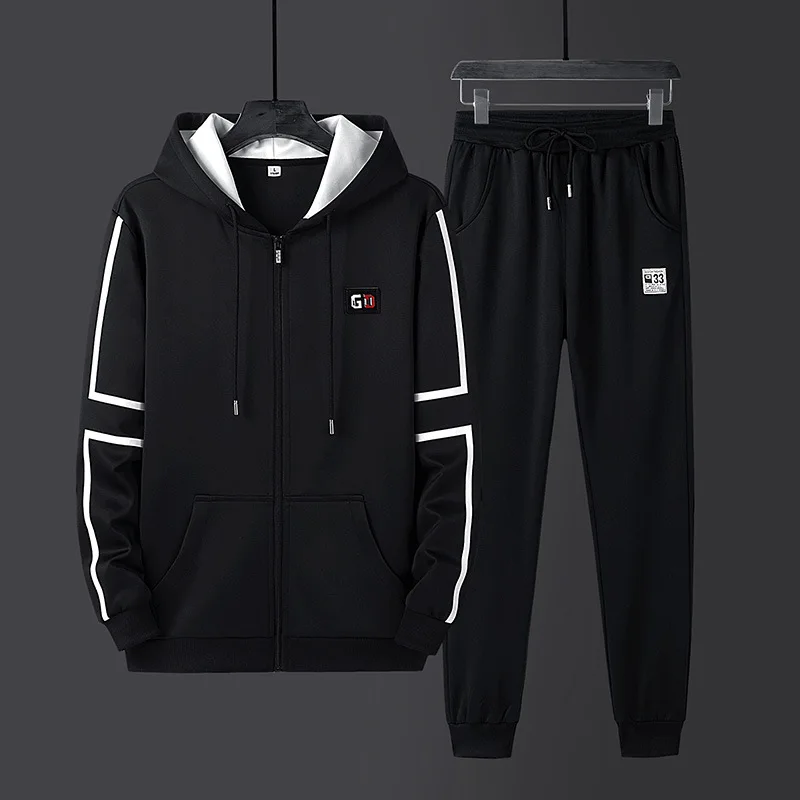 

2020 Autumn Sweat Suits Sets Tracksuit Men's Sets Sweatpants Sweatshirt Hooded Fashion Sweatsuits Sporting Suits Male HX471