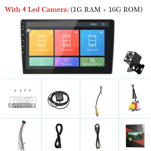 1G 16G 4LED Light AMPrime 10," Автомобильный мультимедийный плеер 2 din Android автомобильный стерео радио Bluetooth wifi Аудио Mirrorlink MP5 плеер с задней камерой - Цвет: 1G 16G 4LED Light
