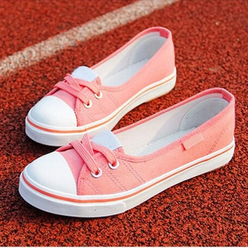 Women Shoes Ballet Flats Loafers Casual Breathable Women Flats Slip On Fashion Canvas Shoes Low Shallow Mouth