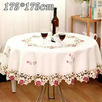 

Flower Style Round Table Cloth Pastoral Kitchen Tablecloth Oilproof Decorative Elegant Waterproof Fabric Table Cover