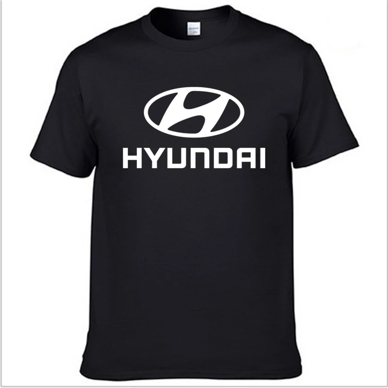 Мужская футболка с коротким рукавом и логотипом Hyundai летняя повседневная