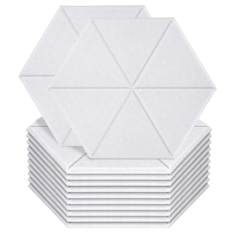 12 Pack Sound Proof Padding Acoustic Panels Hexagon Absorbing Panel Beveled Edge for Home &amp Offices Promotion | Строительство и