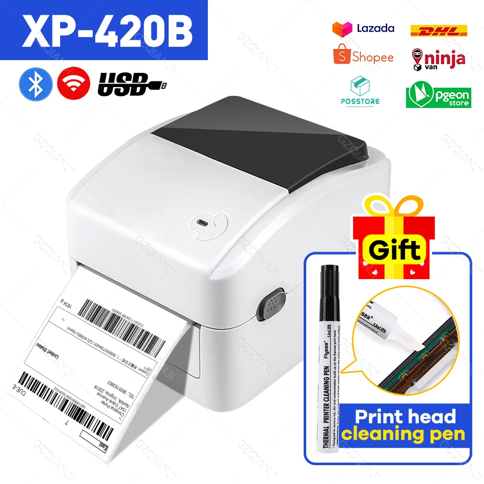 XP-420B Shipping Label Printer 4 inch 110mm 100mm Thermal Printer USB WIFI Lan Ethernet Printer For Label Printing XPrinter best small photo printer