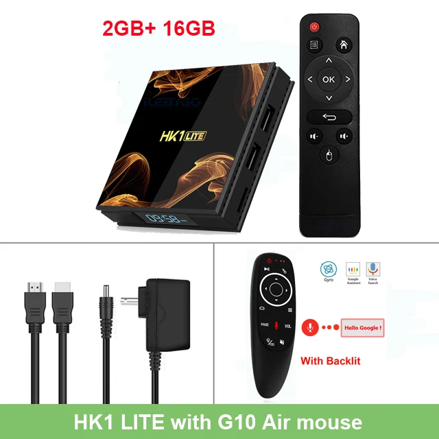 2GB 16GB G10 Backlit HK1 LITE ТВ приставка Android 9,0 Rockchip RK3228A Смарт ТВ приставка 28нм Четырехъядерный 4K HDR 2,4G Wifi Google плеер 2 Гб 16 Гб телеприставка - Цвет: 2GB 16GB G10 Backlit