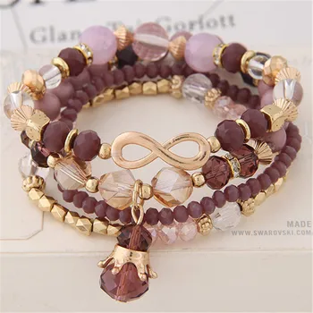 DIEZI Ethnic Simple Korean Crystal Bead Bracelets for Women Bracelet Natural Stone Charms Wristband Bracelet