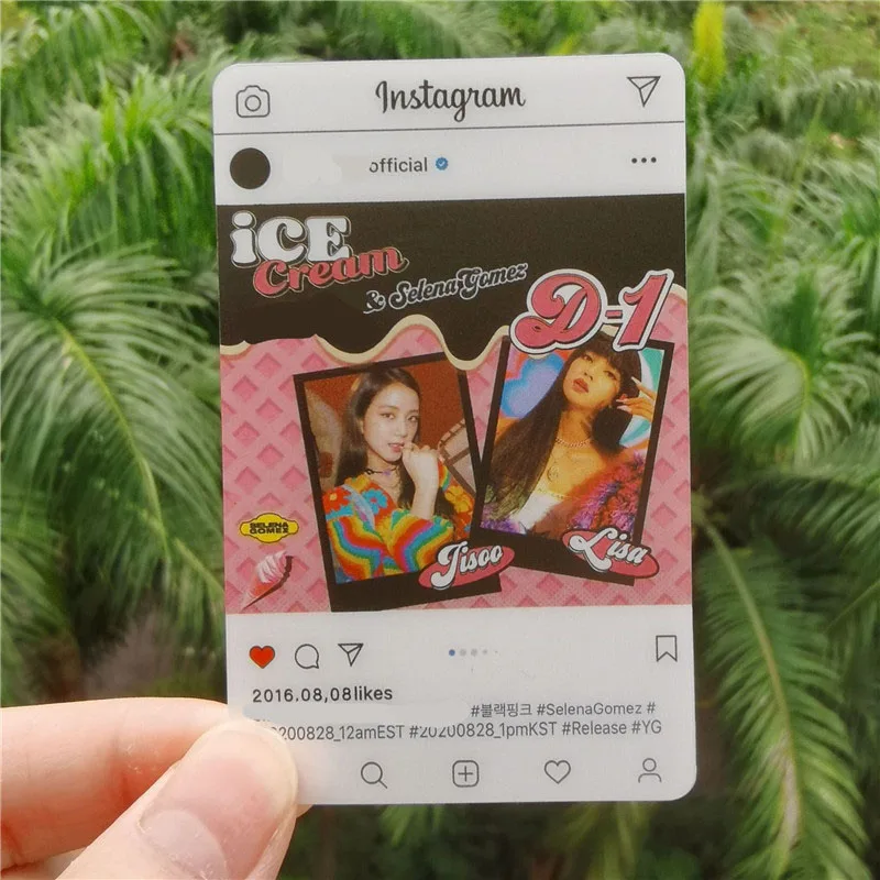 

KPOP BP Ice Cream Transparent PVC Matte Cards Postcards JISOO LISA ROSE JENNIE Fans Collection 70