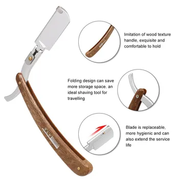 

KEBEIER Waterproof Manual Shaver Professional Straight Edge Stainless Steel Sharp Barber Razor Folding Shaving Knife Shave Beard