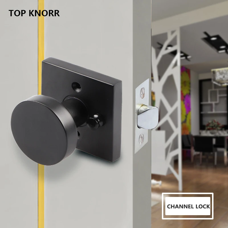 Interior Fechadura da Porta de Madeira para o Banheiro Universal Passage Toilet Lock Preto e Ouro Doméstico