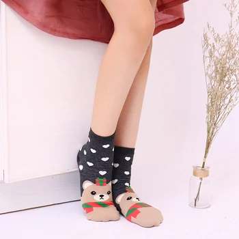 

Xmas Winter Socks Warm Christmas Cotton Socks Cosy Female Cute Animal Printed Hosiery