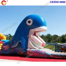 Море рот открытый Дельфин дети едят надувные батут горка для продажи, горячая Распродажа надувные горки спортивные игры