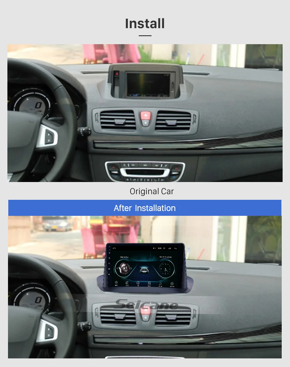 Seicane Автомобильный gps Автомобильный мультимедийный плеер стерео Android 9,1 gps для Renault Megane 3 2009 2010 2011 2012- Поддержка Carplay SWC