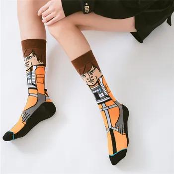 

High Quality Harajuku Chaussette Style Pattern Print Socks For Men's Cotton Hip Hop Streetwear Socks Man Meias Mens Calcetines