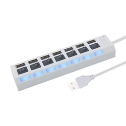 7 - Port USB 2.0 Hub with Individual Switches (7 port white)