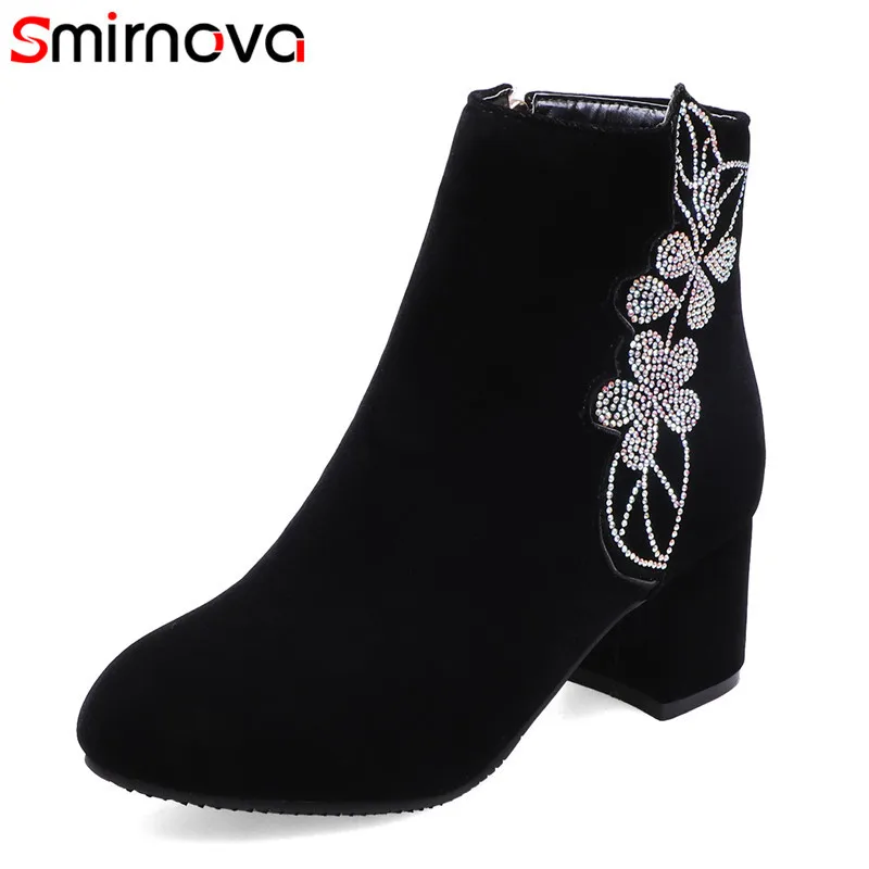 

Smirnova new arrive women ankle boots 2020 winter autumn hot fashion dress shoes sexy high heel boots black wholesale boots