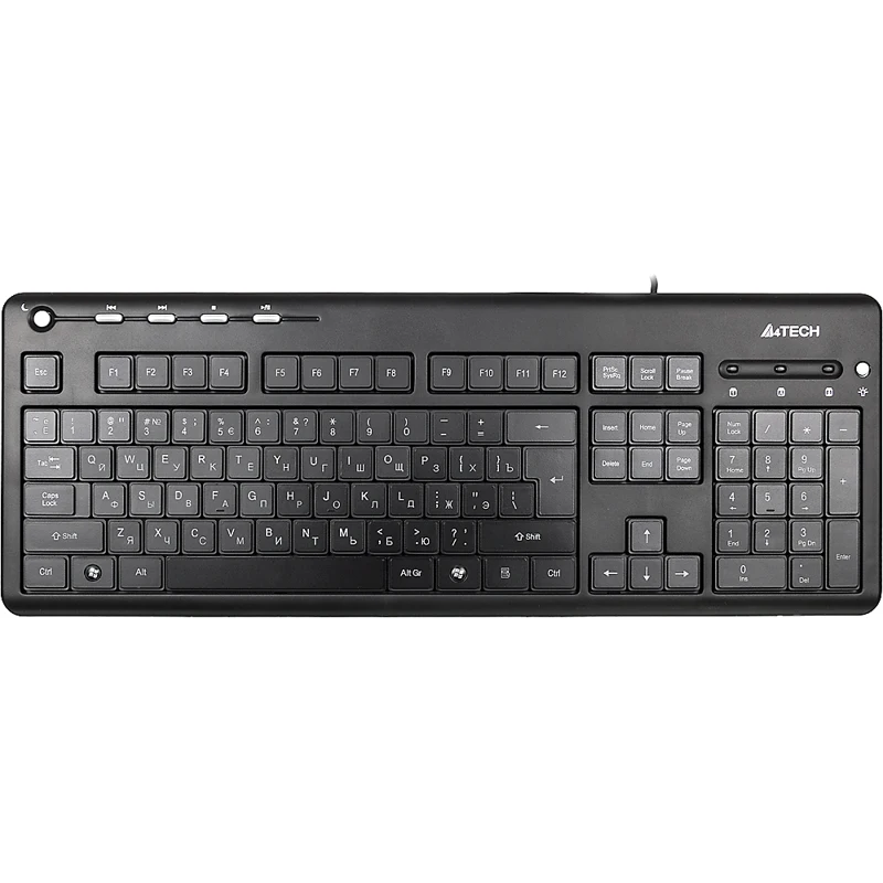 Клавиатура A4 KD-126-2 черный USB slim Multimedia LED
