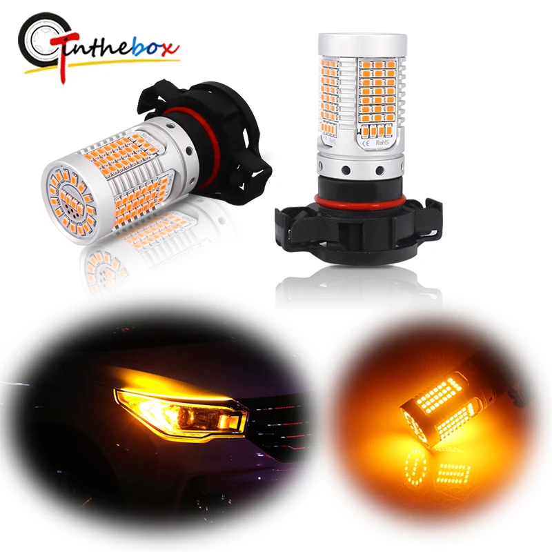 Светодиодные лампы Gtinthebox без ошибок желтый цвет PSX24W PS19W PSY24W для BMW Audi Land Rover