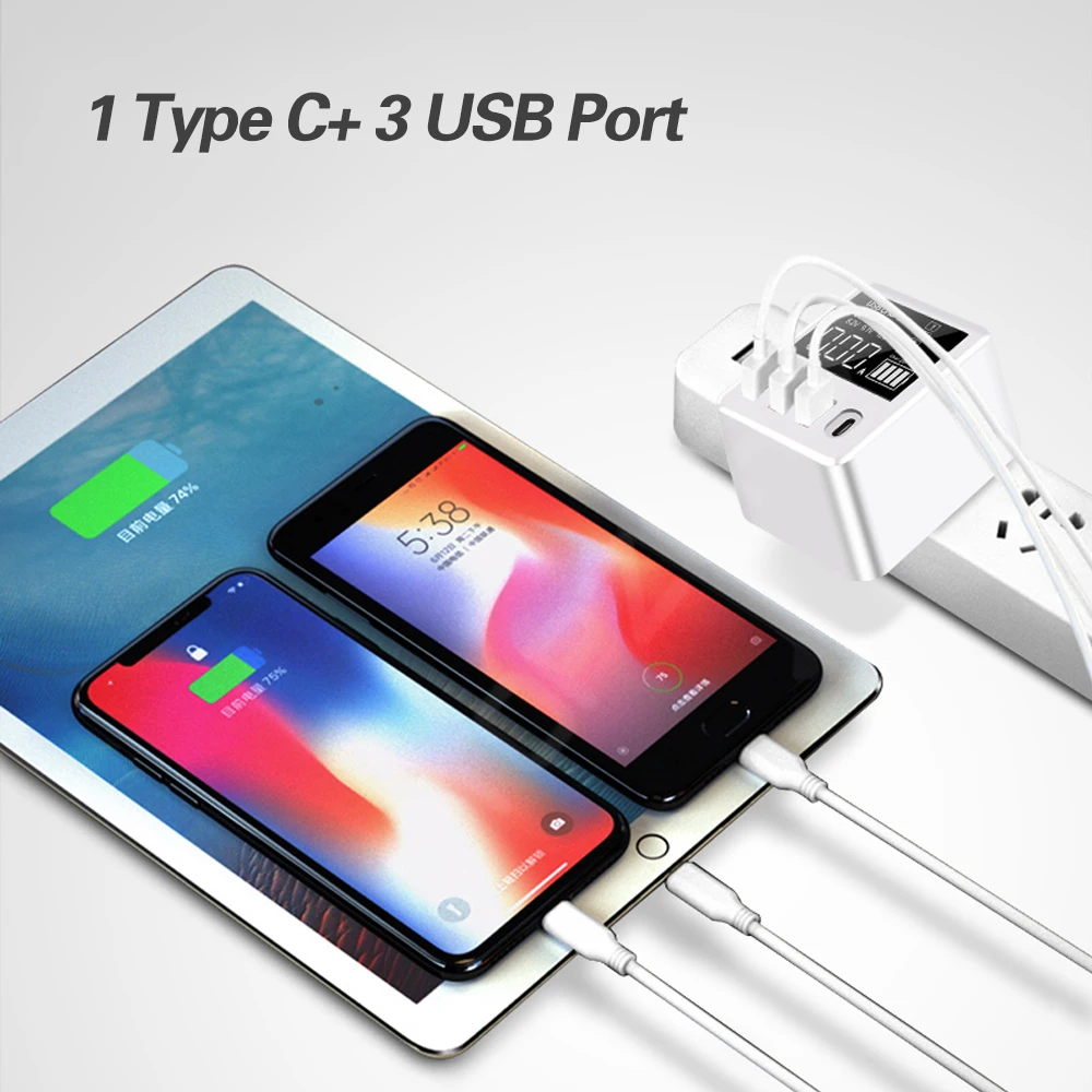 40 Вт Quick Charge QC3.0 USB зарядное устройство стенового путешествия мобильный телефон