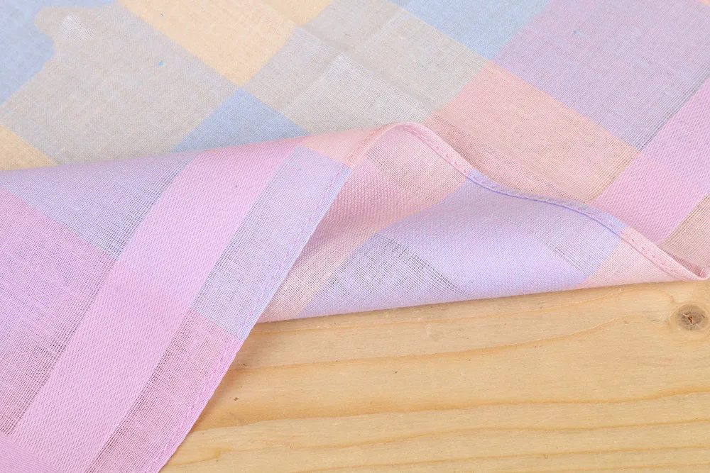 Pocket square,mini handkerchief 12PCs Mixed Color Plaid Handkerchief Neutral Checked Square Cotton Wipes Colored Plaid Fashion Cute Style 43X 43cm