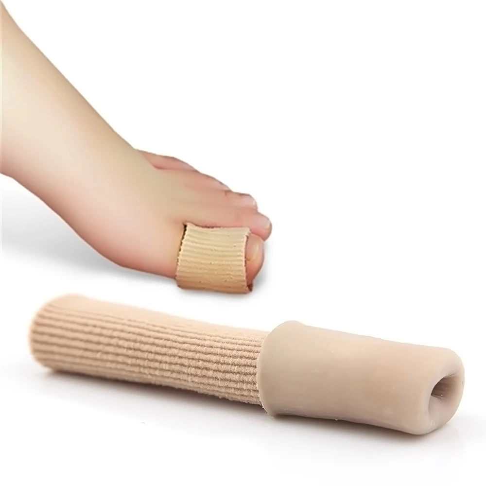 2 PCS Gel Fabric Toes Tube Protectors Finger Toe Separator Silicone Fingers Toes Corrector Fabric Gel Tube Toe Protector 2 Sizes