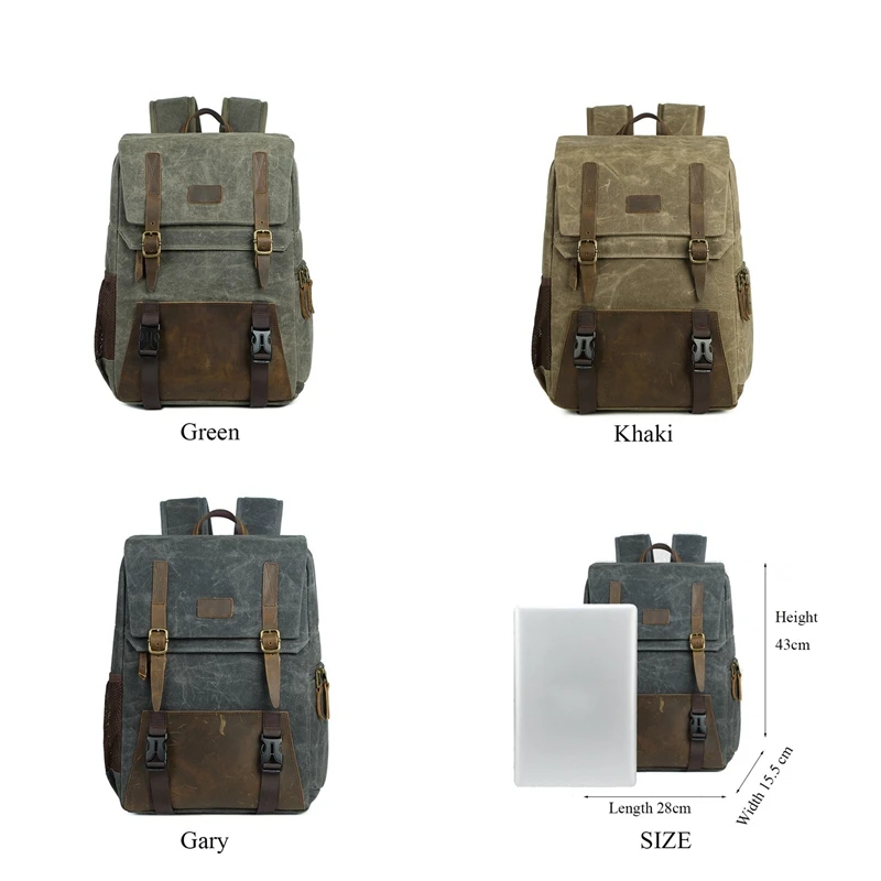 Водонепроницаемый холщовый рюкзак для цифровой зеркальной камеры 15,6 дюйма с Usb зарядкой для объектива камеры и ноутбука