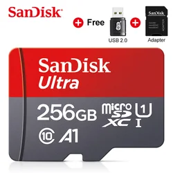 SanDisk – carte micro SD Ultra, 16 go/64 go/128 go/32 go/256 go, classe 10, 98 mo/s, sdxc, SDHC, UHS I authentique, 100% 