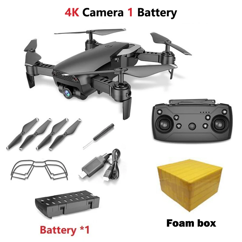 Teeggi M69 FPV Drone 4K с 1080P широкоугольным WiFi-камерой HD Складная мини-вертолет с квадрокоптером VS VISUO XS809HW E58 X12 809S Dron - Цвет: 4K Black 1B F