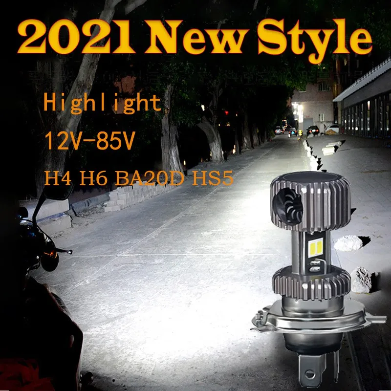 

1PCS BA20D H4 H6 P15D HS5 LED Motorcycle Headlight Bulbs Hight Low beam Motorbike 6000K Scooter ATV Accessories Condensing Len