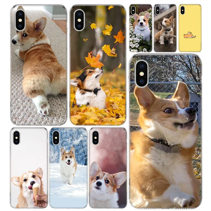 Cute lovely Corgi dogs animal Phone Case Cover For iPhone 13 11 Pro 12 Mini 7 8 6 6S Plus + XR X XS MAX SE 5 5S Art Customized