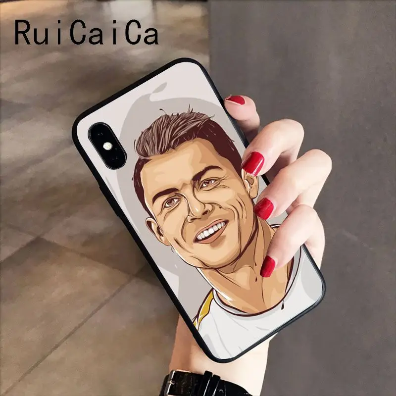 A8 RuiCaiCa CR7 логотип Криштиано Роналду 7 Футбол DIY защитный чехол для телефона для iPhone 8 7 6 6S 6Plus X XS MAX 5 5S SE XR 10 чехол s - Цвет: A8
