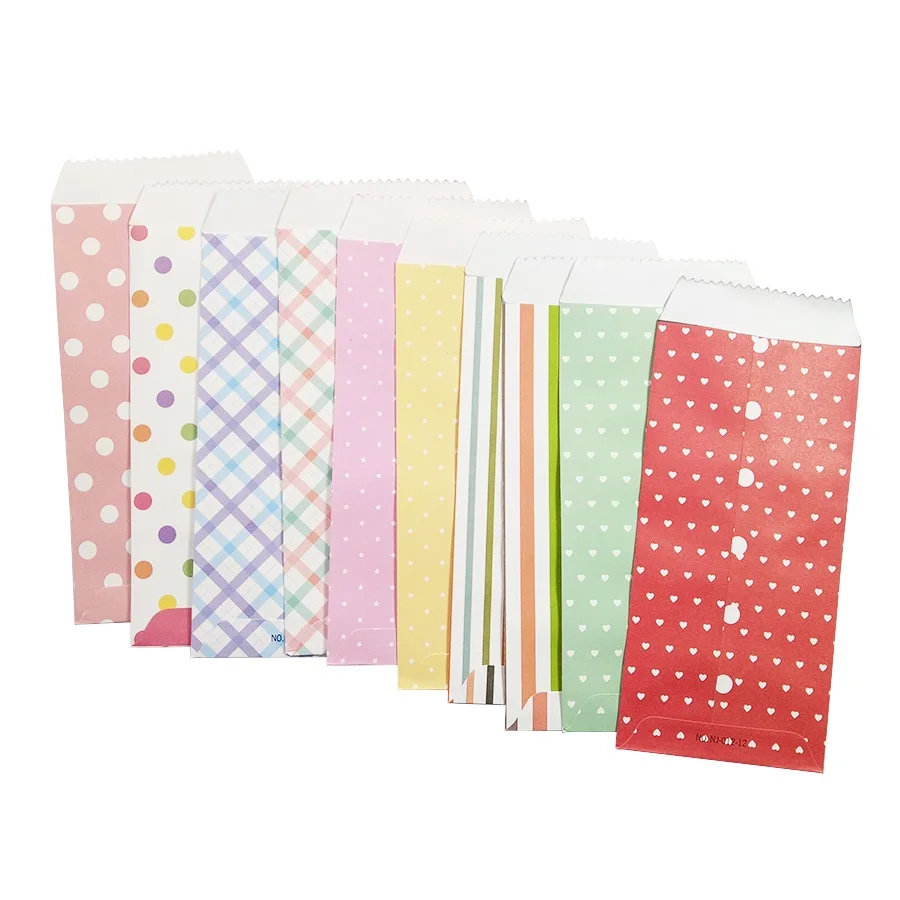 Dots Striped Envelope Creative DIY Paper Scrapbooking Gift Write letter stationery study student supplies 195x85mm 10Pcs/lot Kraft Paper Envelopes Window Envelopes Mailing Envelopes Mini Envelopes Seed Storage Envelopes