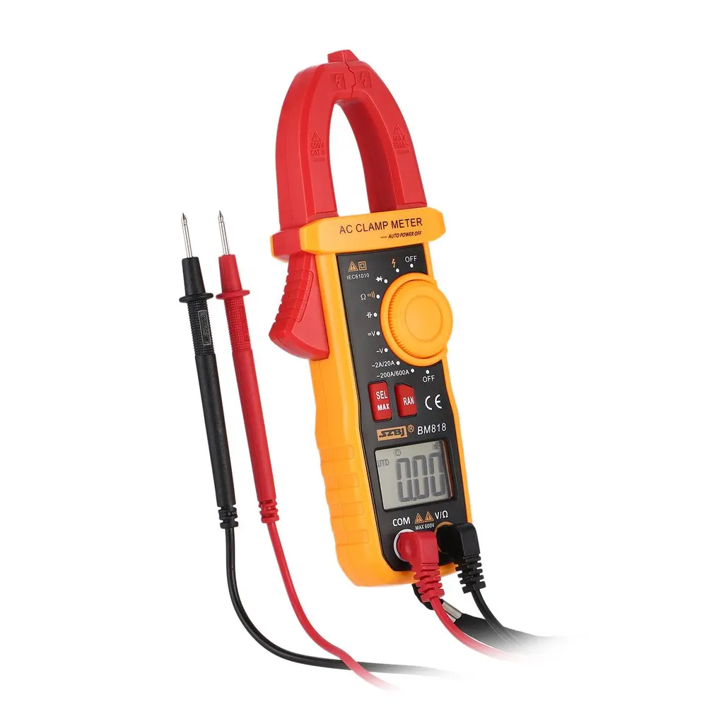 

SZBJ BM818 Digital DC/AC Clamp Meter Multimeter Volt Amp Ohm Diode NCV Capacitance Tester Handheld Non Contact Ammeter Tester