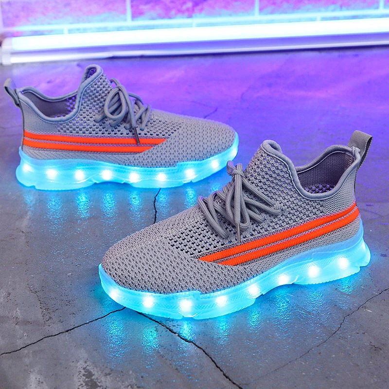 luminosas recargables por Usb para hombre y mujer, zapatos con suela iluminada, con luces LED, color gris| | - AliExpress