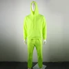 OMSJ 2024 Fashion Neon Style Mens Sets Fluorescence Green Hooded Sweatshirt+Sweatpants Two Piece Autumn Winter Casual Tracksuit 5
