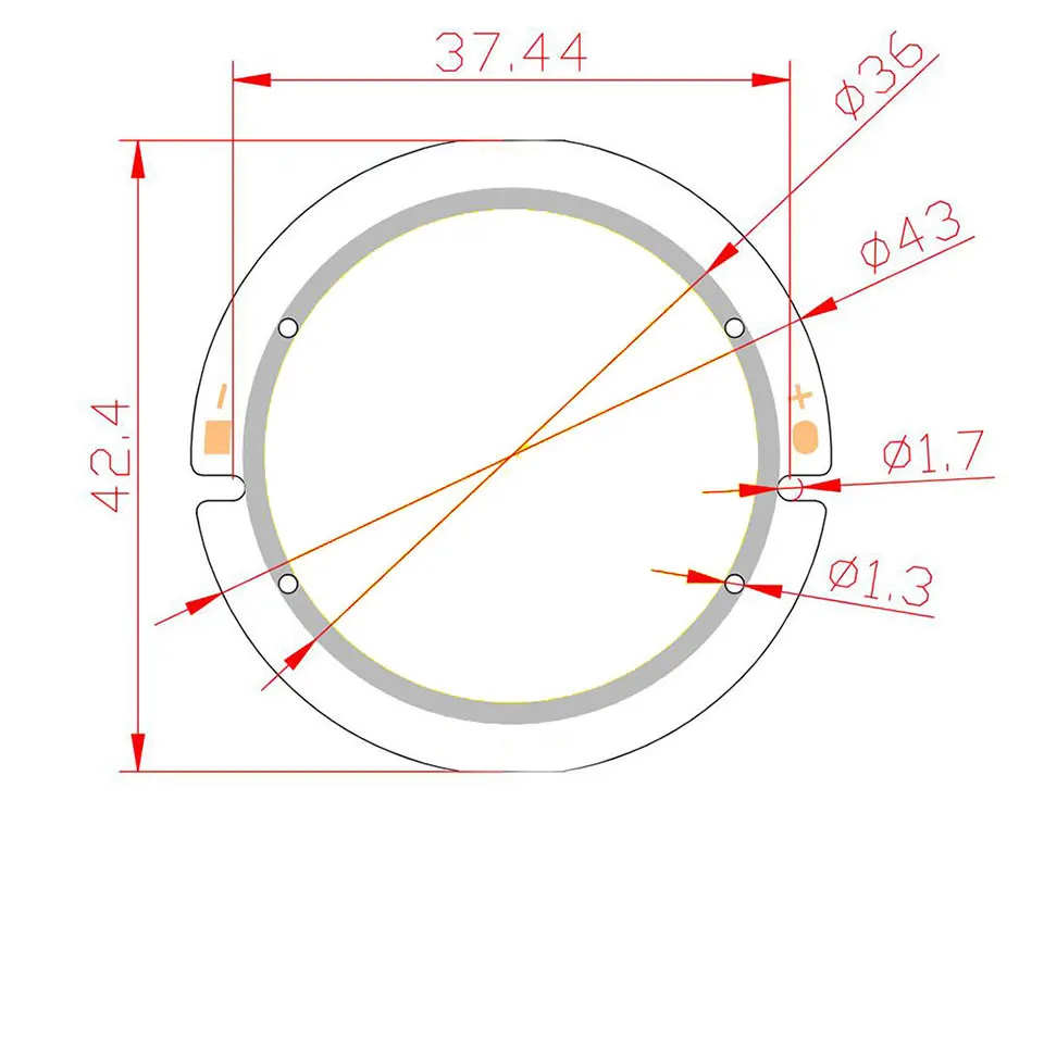 43mm Thicken Round COB LED Chip On Board 15V 5W Light Source Natural White Blue Lighting Color Circular COB for LED Lamp Bulbs (1)