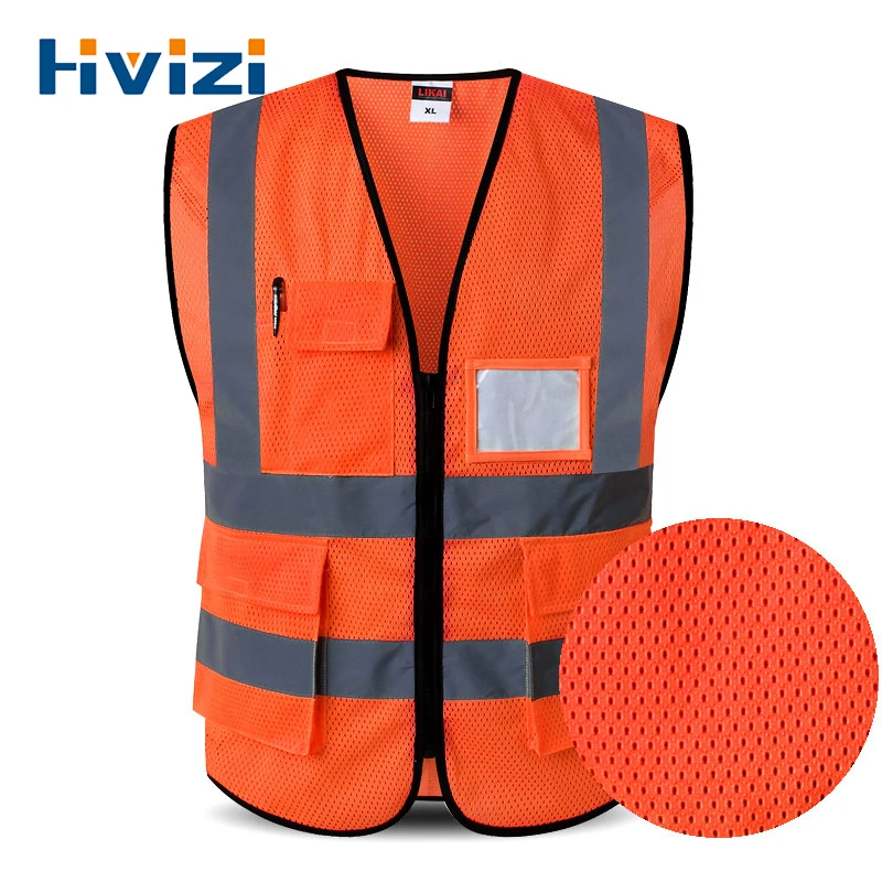 High Visibility Reflective Safety Vest Orange Yellow Fluorescent Security Clothing Gear Supplies for Night Work Running Riding |