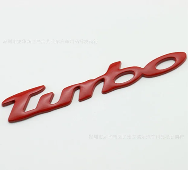 

3D Red Turbo Auto Car Trunk Rear Fender Side Emblem Badge Decal Stickers Sport