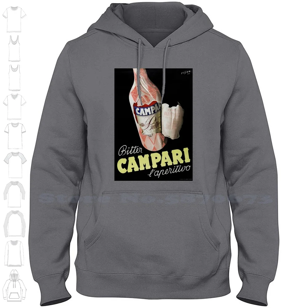 Amaro Campari L'Apertivo Streetwear Sport Felpa Con Cappuccio Campari Ricard Good Aesthetic Vintage Classsic