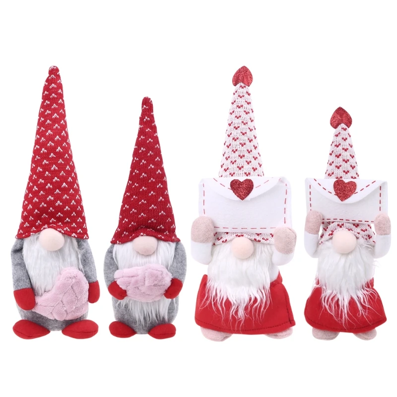 Handmade Mr /& Mrs Gnomes Plush Doll Ornaments,Home Table Gnomes Decor Valentines Gnomes Plush Decorations for Bedroom Living Room Desktop Sweet Valentines Gift for Girlfriends Wife Lover